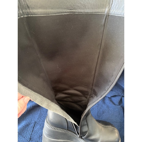 Demonia Shaker-100 Black Vegan Leather Platform Wedge Knee High Boots Womens 8 - Picture 7 of 7